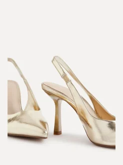 Linzi Gold Dash Slingback Court Heels