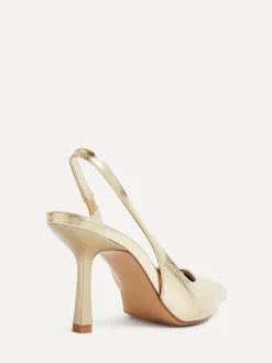 Linzi Gold Dash Slingback Court Heels