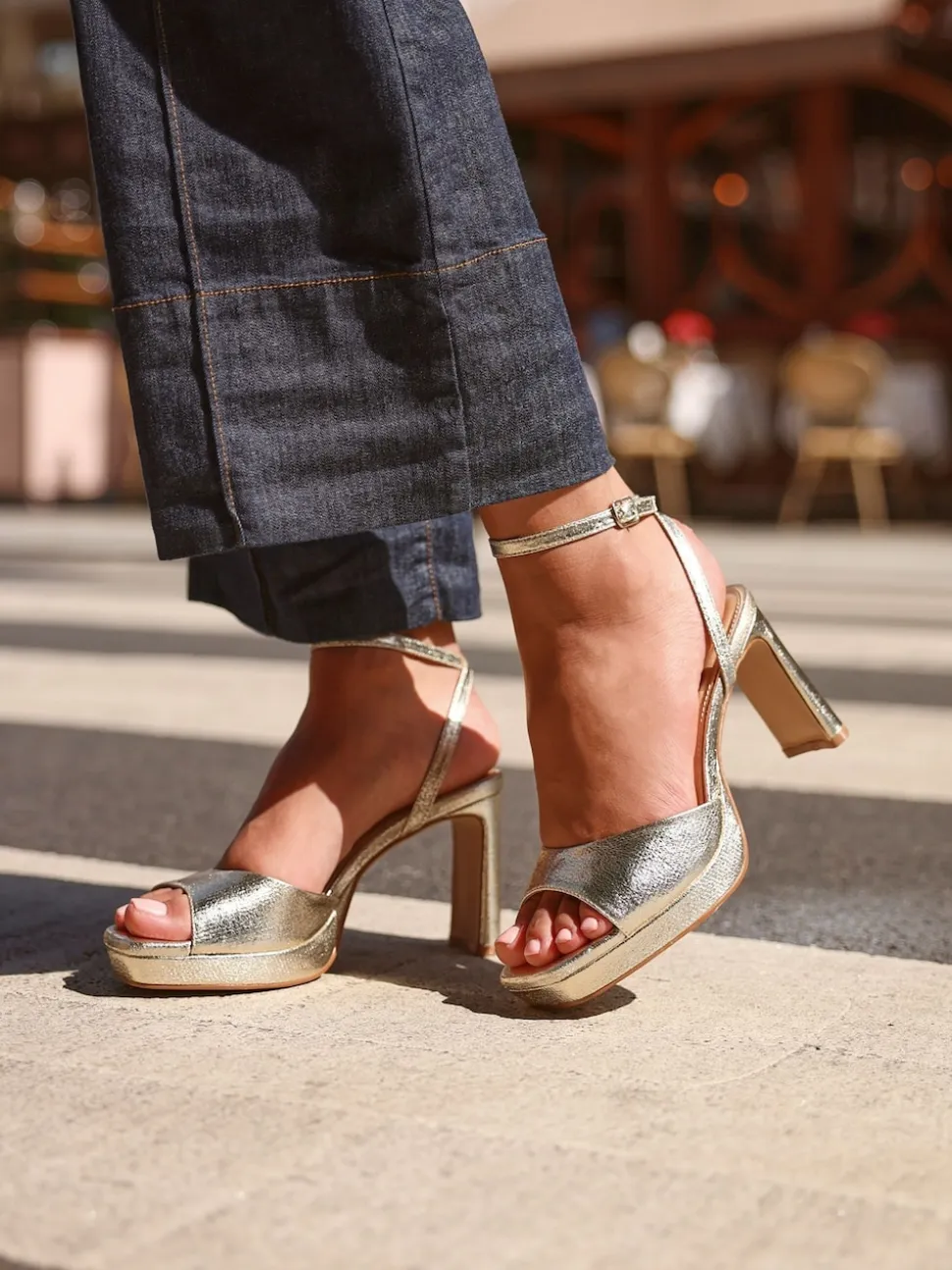 Linzi Gold Diva Platform Block Heels