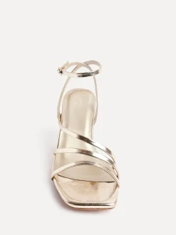 Linzi Gold Reflect Wide Fit Strappy Heeled Sandals