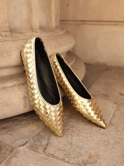 Linzi Gold Talina Woven Pointed Toe Ballet Flats