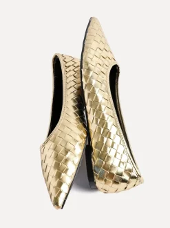 Linzi Gold Talina Woven Pointed Toe Ballet Flats