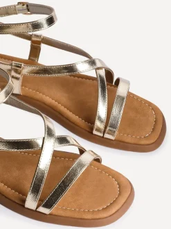 Linzi Gold Valor Strappy Gladiator Flat Sandals