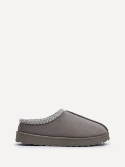 Linzi Grey Tana Faux Suede Slip-On Slippers
