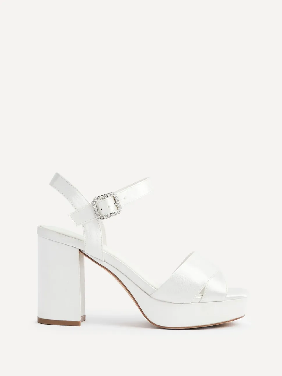 Linzi Ivory Bridal Perola Cross-Over Strappy Platform Sandals