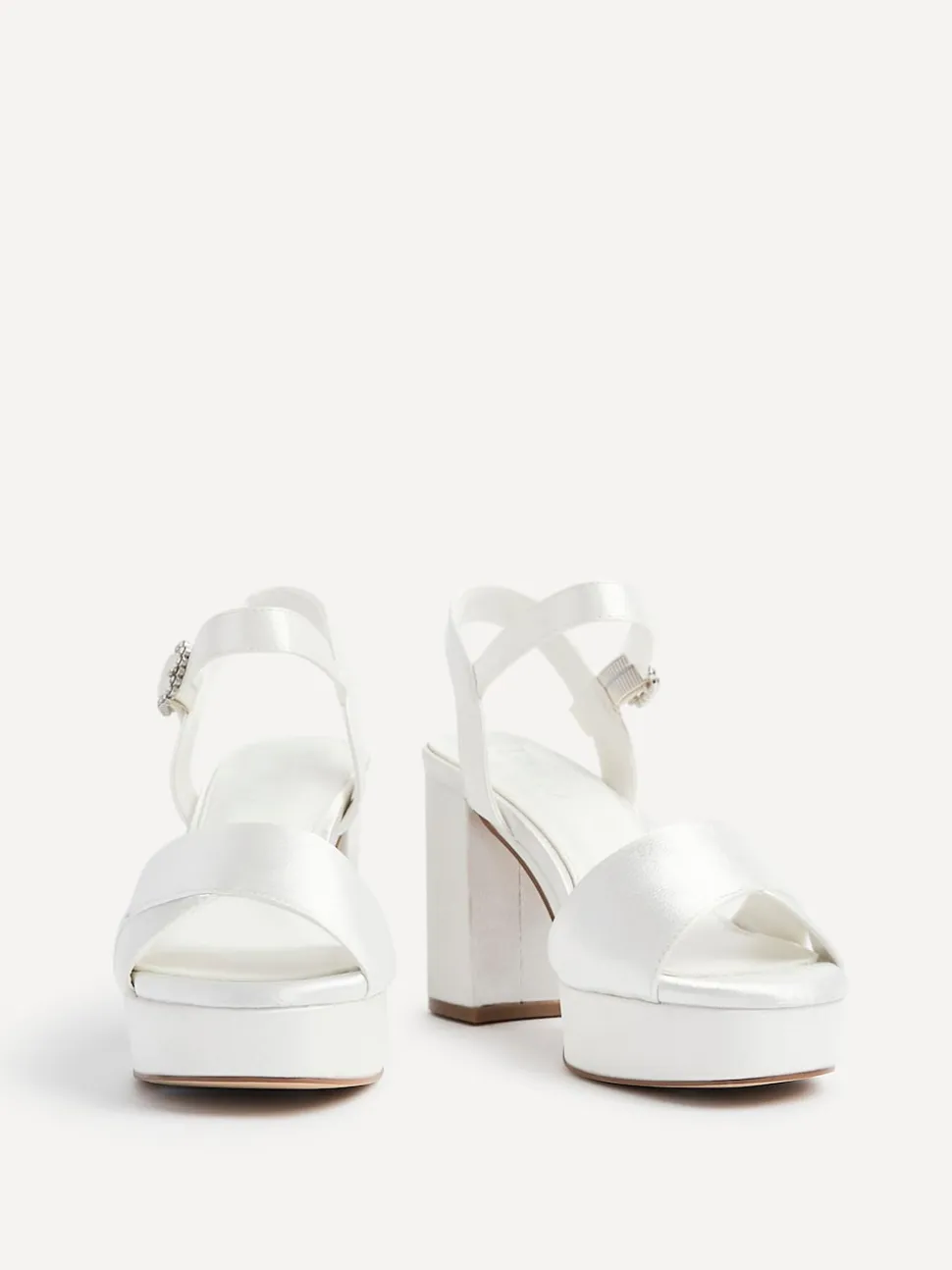 Linzi Ivory Bridal Perola Cross-Over Strappy Platform Sandals