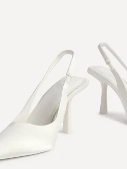 Linzi Ivory Matched Bridal Sling Back Court Heels