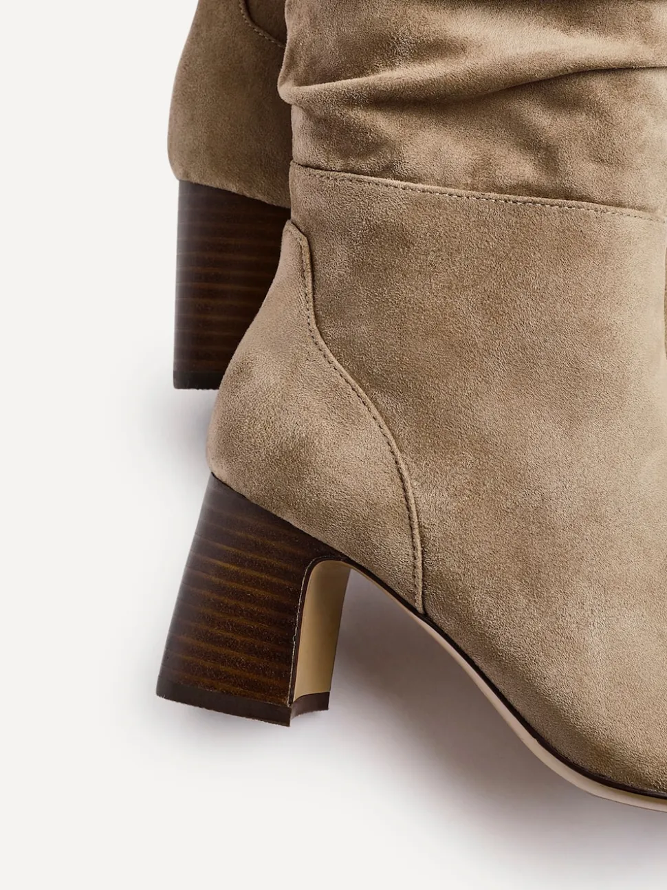 Linzi Mocha Alpine Ruched High Leg Boots