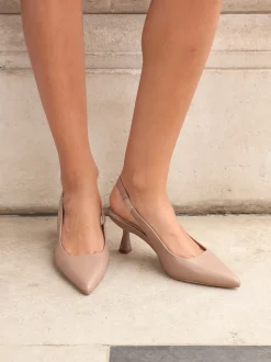 Linzi Mocha Presley Stiletto Pointed Court Heels