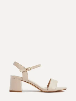 Linzi Natural Darcie Low Chunky Block Heeled Sandals