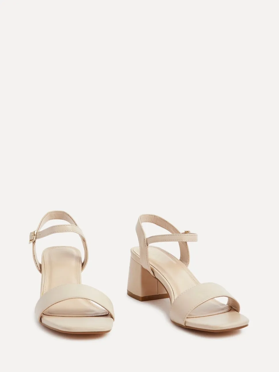 Linzi Natural Darcie Low Chunky Block Heeled Sandals