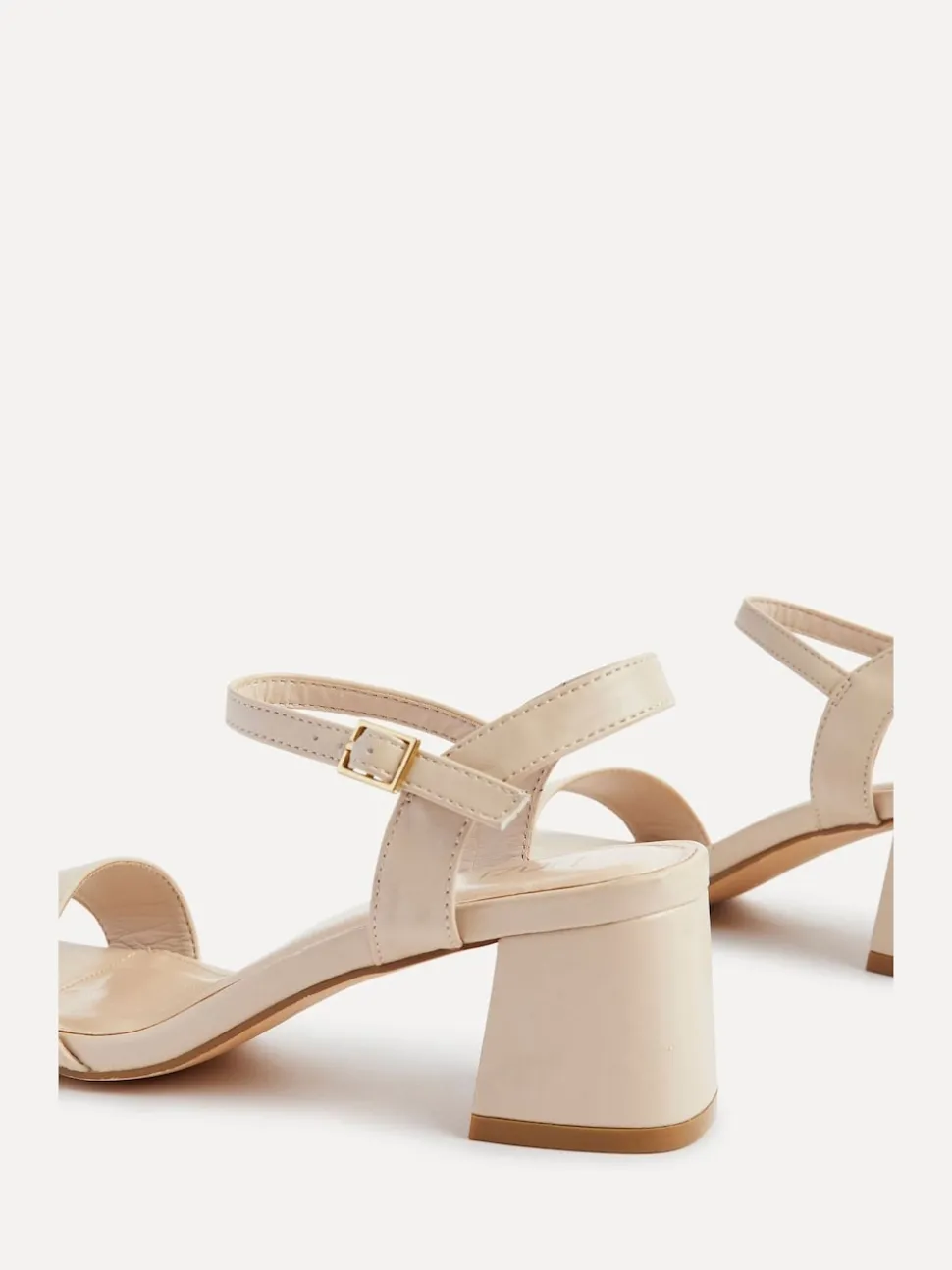 Linzi Natural Darcie Low Chunky Block Heeled Sandals