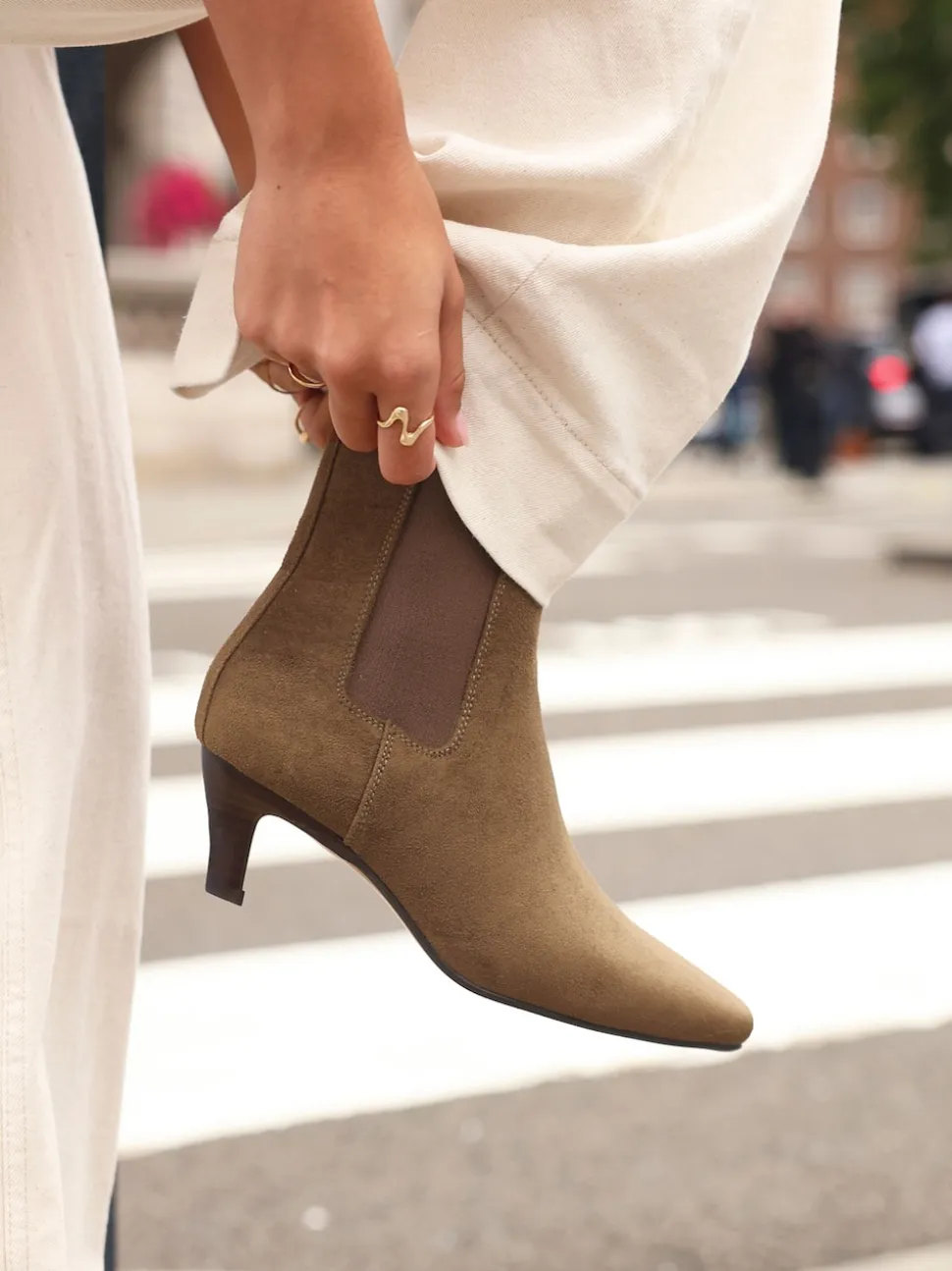 Linzi Natural Ritual Kitten Heeled Chelsea Boots