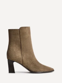 Linzi Natural Thorn Stacked Block Heel Ankle Boots