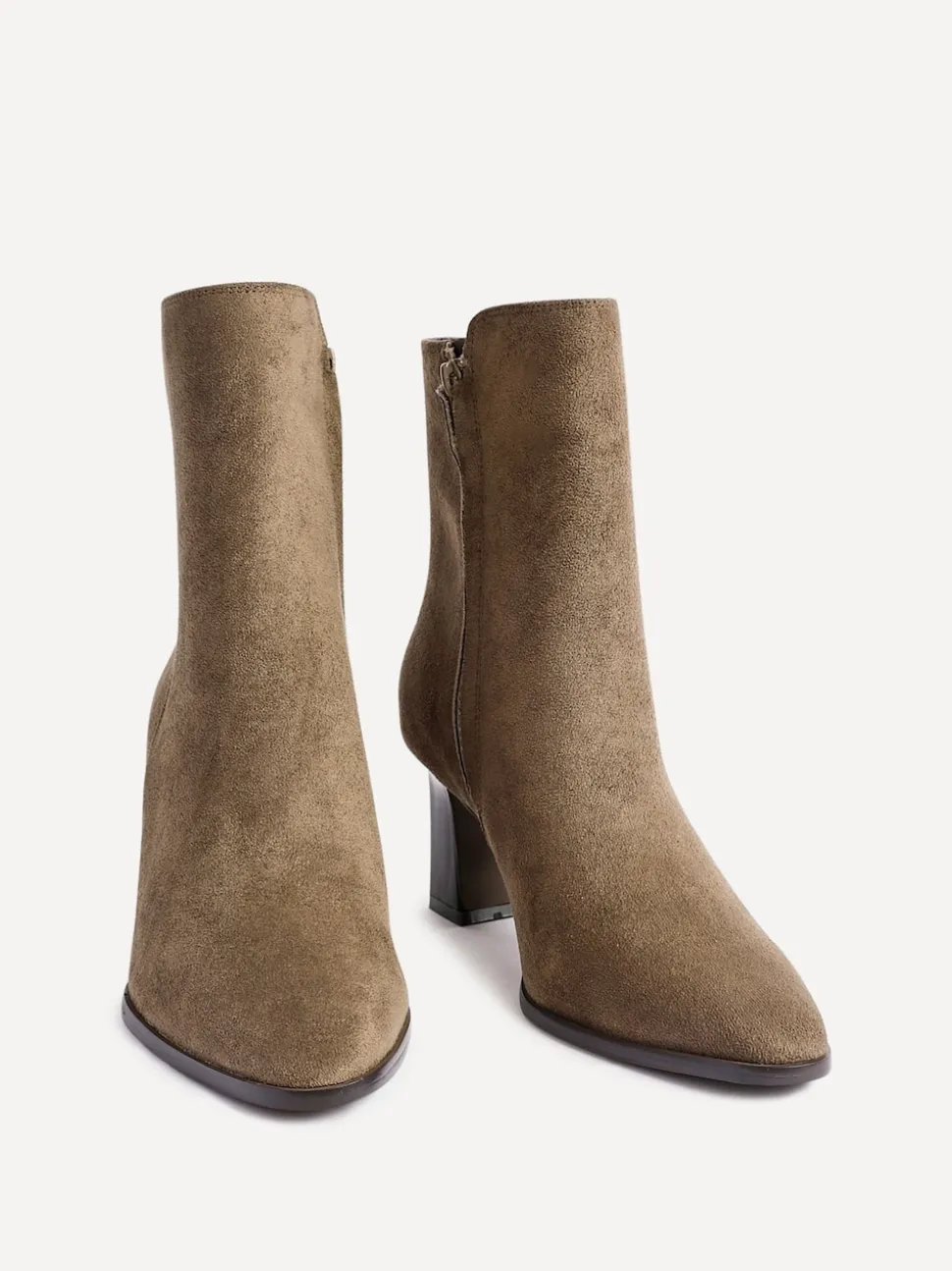 Linzi Natural Thorn Stacked Block Heel Ankle Boots