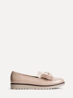 Linzi Nude Cathy Platform Loafers with Large Bow