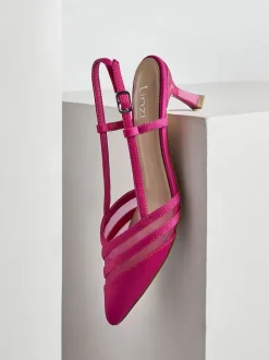 Linzi Pink Milan Mesh Court Heels