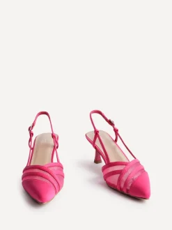 Linzi Pink Milan Mesh Court Heels