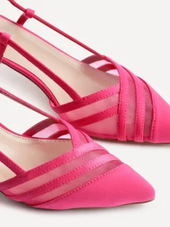 Linzi Pink Milan Mesh Court Heels
