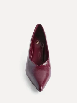 Linzi Red Bellamy V-Shaped Closed Toe Court Heels