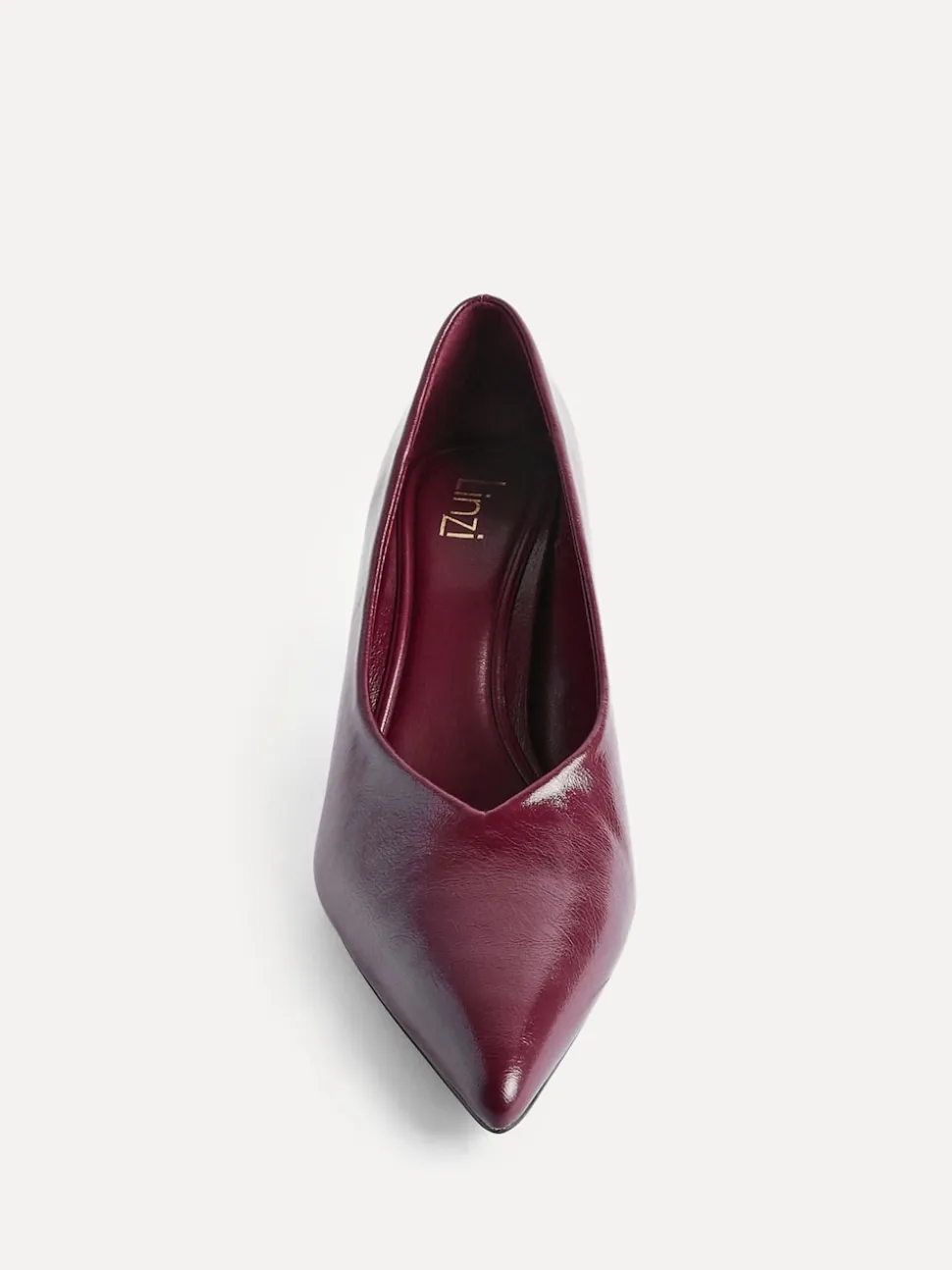 Linzi Red Bellamy V-Shaped Closed Toe Court Heels