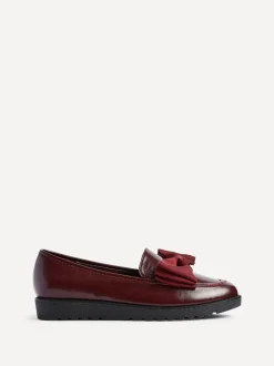 Linzi Red Cathy Platform Loafers with Large Bow