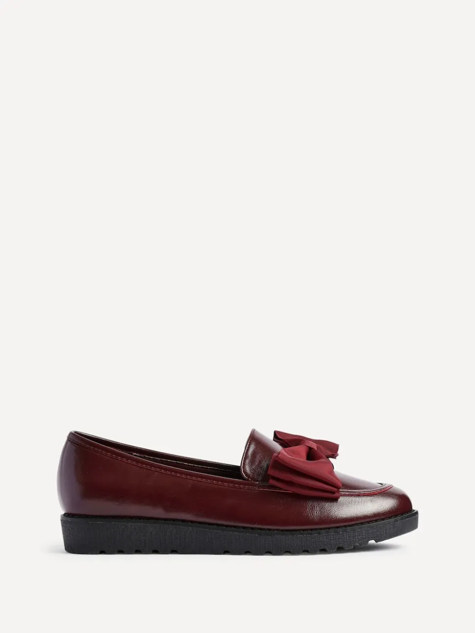 Linzi Red Cathy Platform Loafers with Large Bow