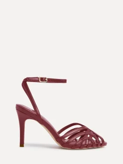 Linzi Red Eros Caged Stiletto Heel Sandals