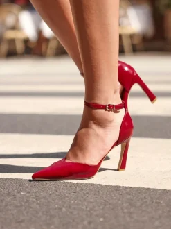 Linzi Red Moira Classic Stiletto Court Heels
