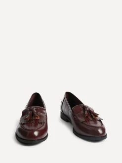 Linzi Red Rosemary Classic Slip-On Loafers With Tassel Detail
