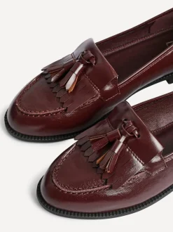 Linzi Red Rosemary Classic Slip-On Loafers With Tassel Detail