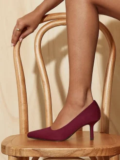 Linzi Red Wide Fit Aim Closed Court Stiletto Heels