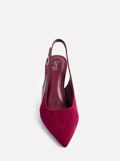 Linzi Red Wink Suede And Patent Mix Court Heels