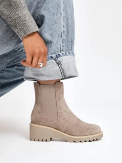 Linzi Taupe Attend Chelsea Wedge Boots