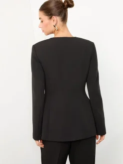 Lipsy Black Collarless Blazer
