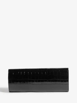 Lipsy Black Croc Affect Clutch Bag