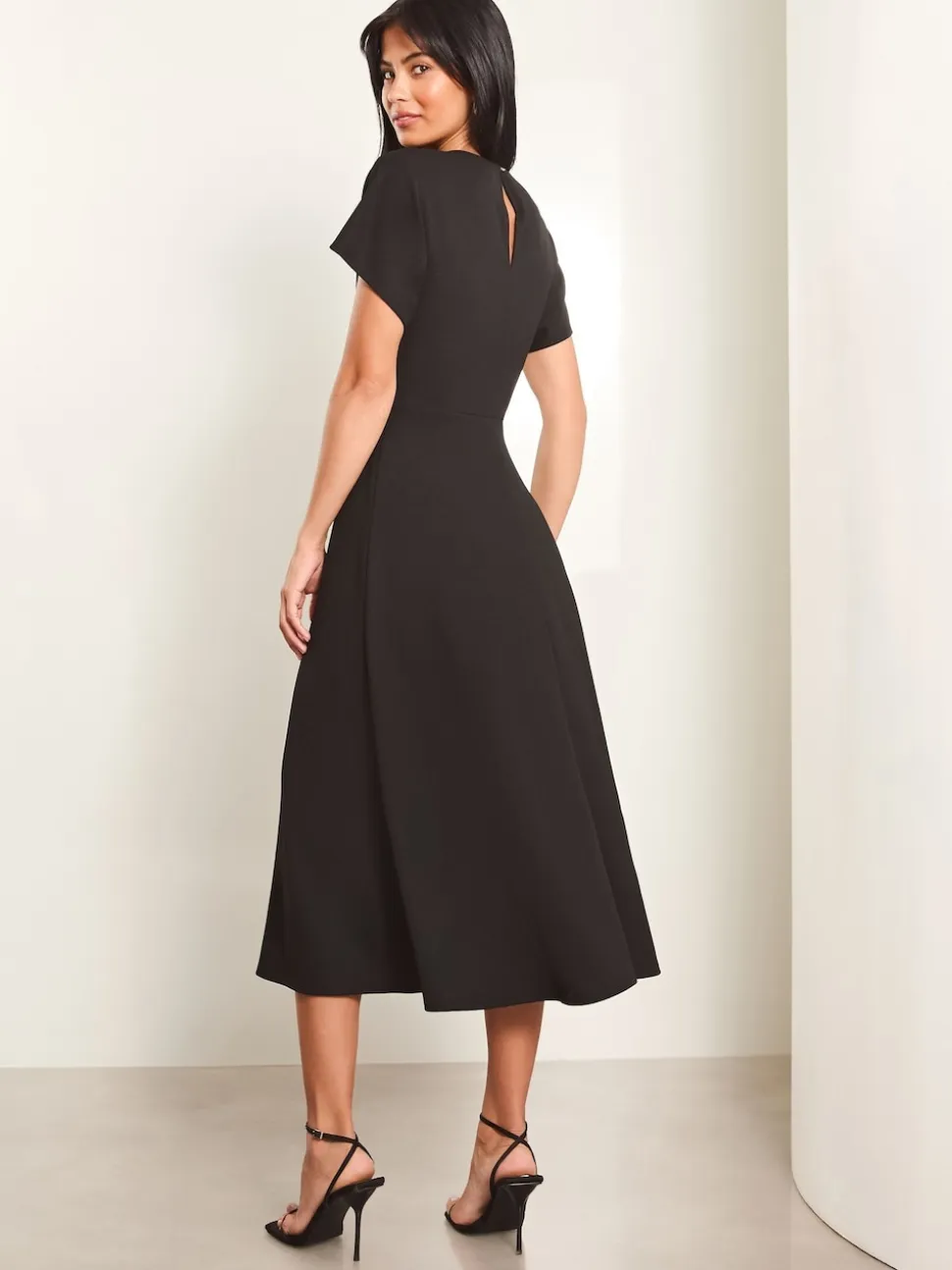 Lipsy Black Knot Side Midi Dress