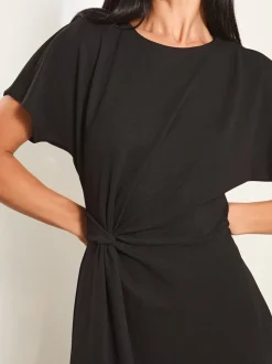 Lipsy Black Knot Side Midi Dress