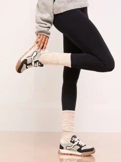 Lipsy Black Lace Up Chunky Runner Sports Trainers