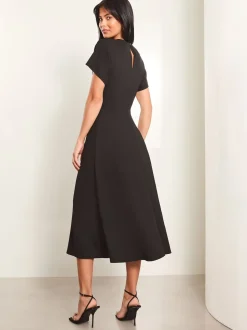 Lipsy Black Petite Knot Side Midi Dress