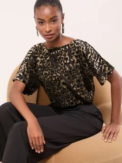 Lipsy Black Petite Leopard Print Sleeveless Cowl Neck Jumpsuit
