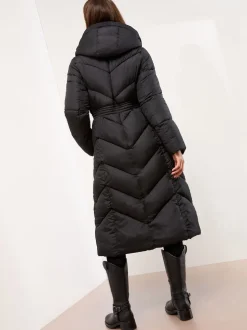 Lipsy Black Petite Longline Double Layer Padded Coat