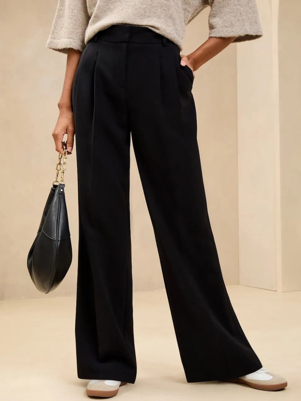 Lipsy Black Premium Wide Leg Trousers