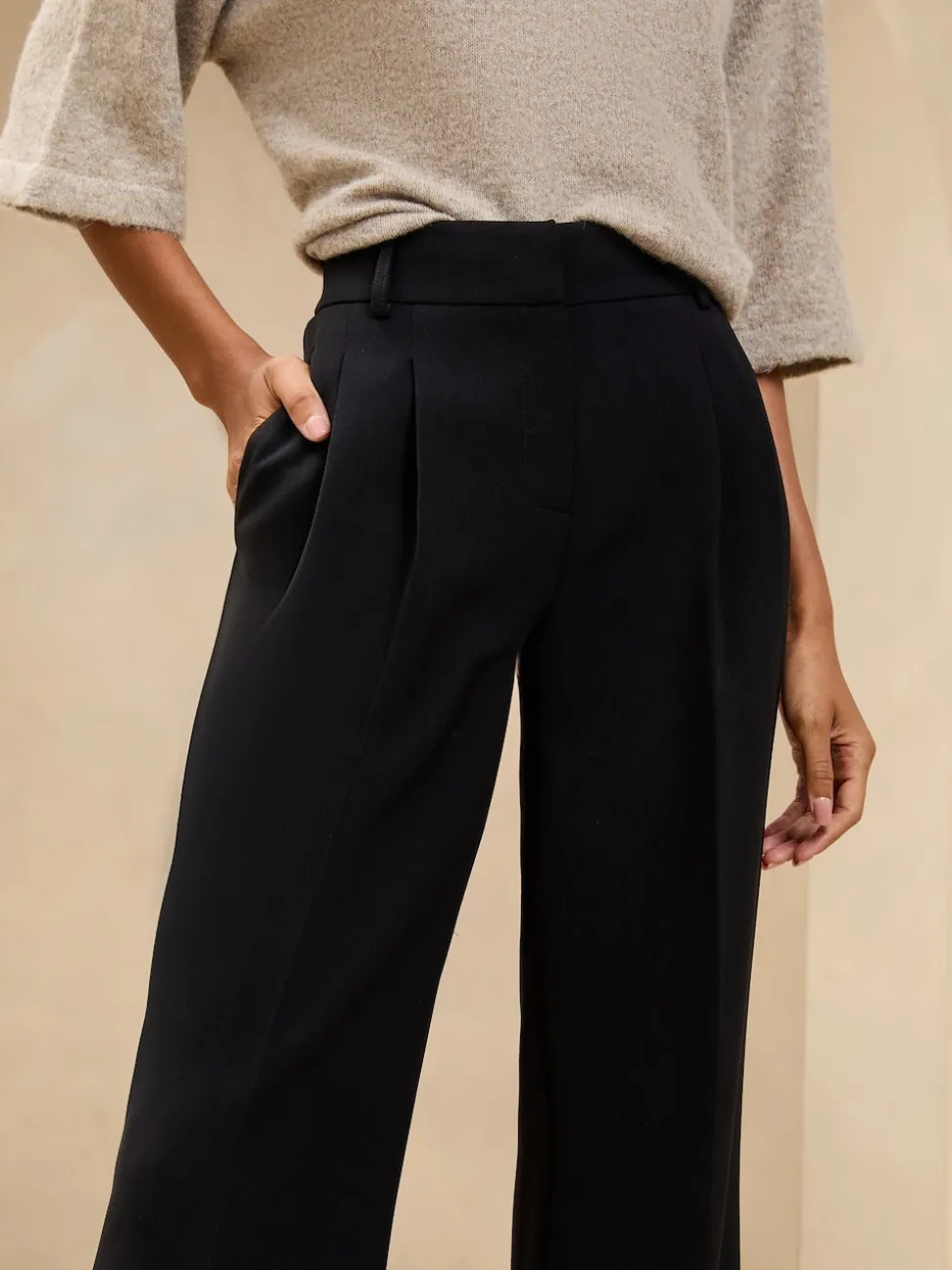 Lipsy Black Premium Wide Leg Trousers