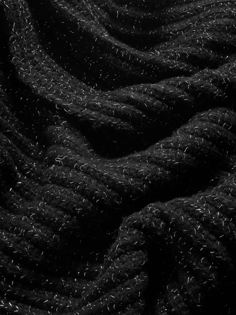 Lipsy Black Shimmer Ribbed Scarf