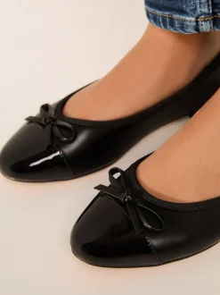 Lipsy Black Standard Fit Patent Toecap Ballerinas