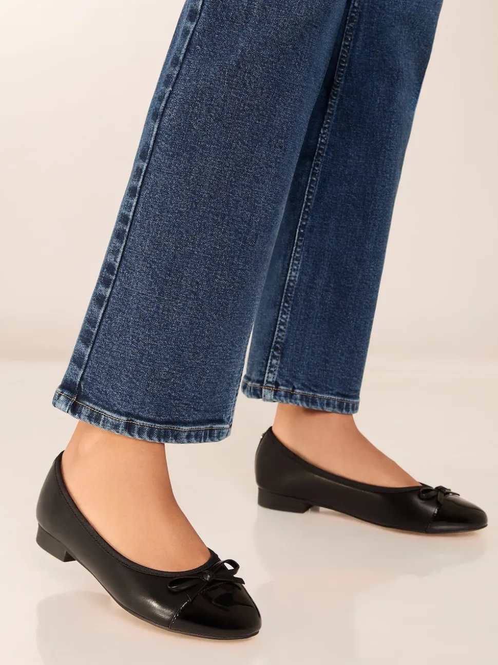 Lipsy Black Standard Fit Patent Toecap Ballerinas