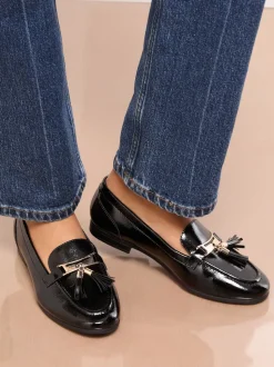 Lipsy Black Standard Fit Almond Toe Tassel Workwear Loafers