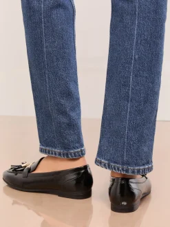 Lipsy Black Standard Fit Almond Toe Tassel Workwear Loafers