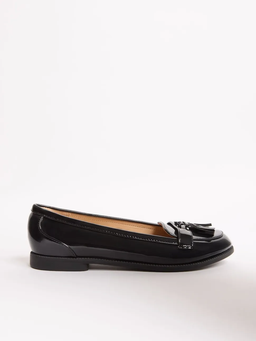 Lipsy Black Standard Fit Patent Flat Tassel Loafers